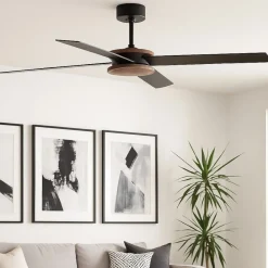 Ventilatori Da Soffitto-Selezionato da Mazzolaluce Ventilatore da soffitto marrone nero ambienti max 28mq smart app
