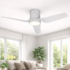 Ventilatori Da Soffitto-Selezionato da Mazzolaluce Ventilatore da soffitto moderno bianco con led cct ambienti 20mq motore dc
