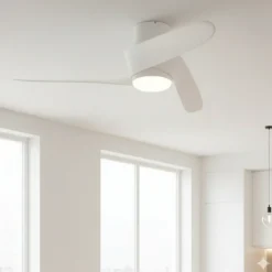 Ventilatori Da Soffitto-Selezionato da Mazzolaluce Ventilatore da soffitto moderno bianco led cct dimmerabile fino a 13mq