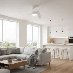 Ventilatori Da Soffitto-Selezionato da Mazzolaluce Ventilatore da soffitto moderno bianco led cct dimmerabile fino a 13mq