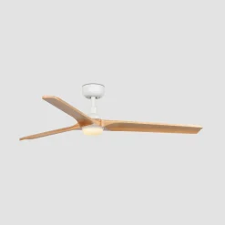 Ventilatori Da Soffitto-Selezionato da Mazzolaluce Ventilatore da soffitto mq28 con led 10w 3000k bianco e legno chiaro
