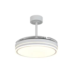Ventilatori Da Soffitto-Selezionato da Mazzolaluce Ventilatore da soffitto 13-20mq pale retrattili bianco led con telecomando