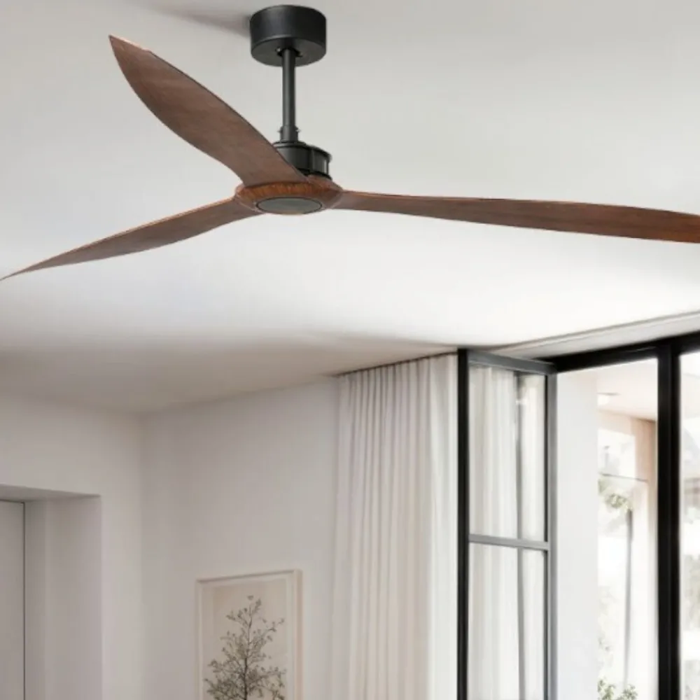 Ventilatori Da Soffitto-Selezionato da Mazzolaluce Ventilatore da soffitto 39mq pale marrone con telecomando
