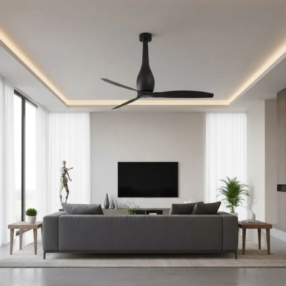 Ventilatori Da Soffitto-Selezionato da Mazzolaluce Ventilatore da soffitto nero smart app stanze 17mq motore dc silenzioso