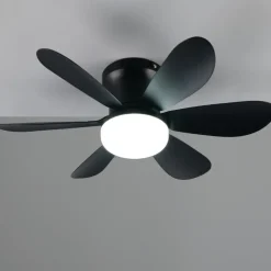 Ventilatori Da Soffitto-Selezionato da Mazzolaluce Ventilatore da soffitto nero design con luce telecomando