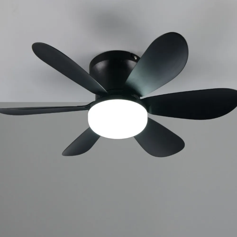 Ventilatori Da Soffitto-Selezionato da Mazzolaluce Ventilatore da soffitto nero design con luce telecomando