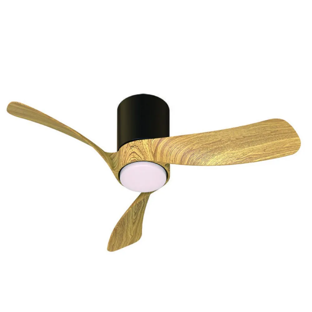 Ventilatori Da Soffitto-Selezionato da Mazzolaluce Ventilatore da soffitto nero e legno led cct dimmerabile telecomando 13mq
