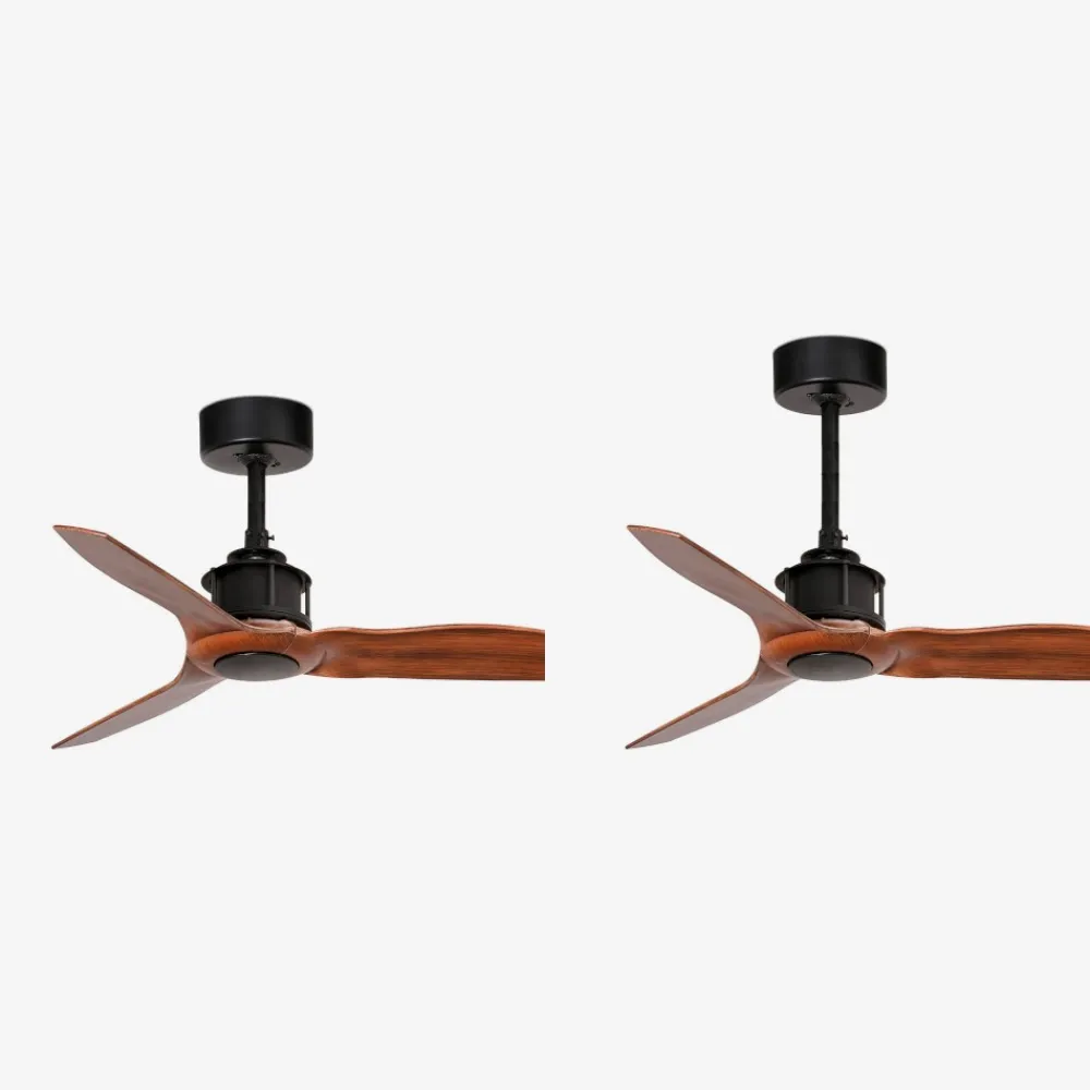 Ventilatori Da Soffitto-Selezionato da Mazzolaluce Ventilatore da soffitto nero 13mq pale effetto legno