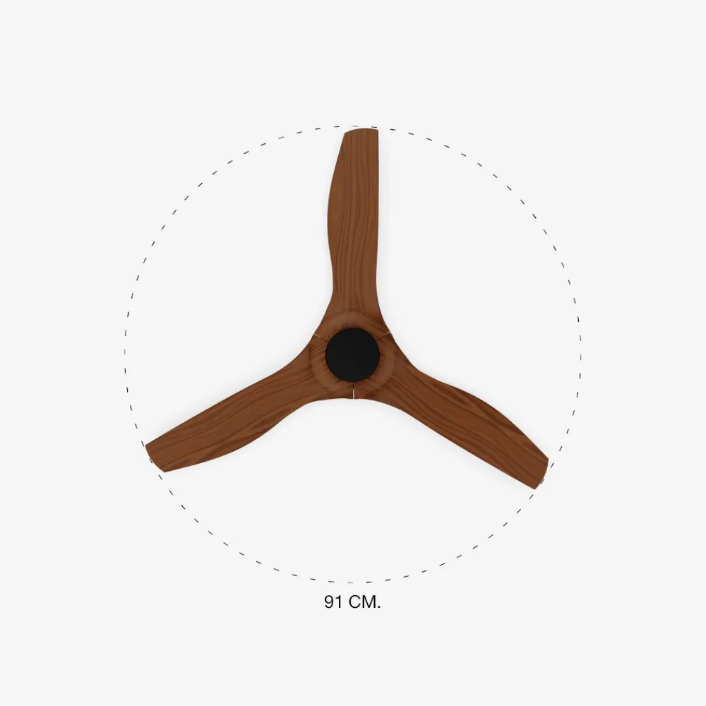 Ventilatori Da Soffitto-Selezionato da Mazzolaluce Ventilatore da soffitto nero 13mq pale effetto legno