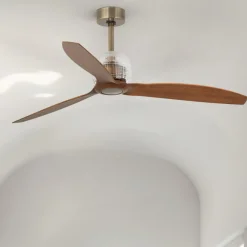 Ventilatori Da Soffitto-Selezionato da Mazzolaluce Ventilatore da soffitto oro invecchiato 17mq motore silenzioso dc