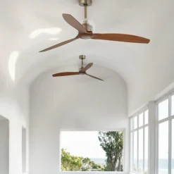Ventilatori Da Soffitto-Selezionato da Mazzolaluce Ventilatore da soffitto oro invecchiato 17mq motore silenzioso dc
