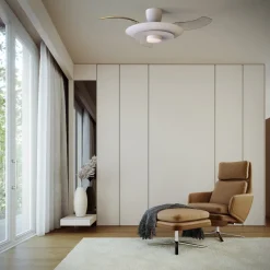 Ventilatori Da Soffitto-Selezionato da Mazzolaluce Ventilatore da soffitto pale retrattili bianco led cct ambienti 13-20mq