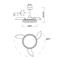 Ventilatori Da Soffitto-Selezionato da Mazzolaluce Ventilatore da soffitto pale retrattili nero moderno led cct rgb stanza 13mq