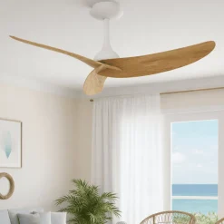 Ventilatori Da Soffitto-Selezionato da Mazzolaluce Ventilatore da soffitto 3 pale bianco marrone motore dc inverter telecomando