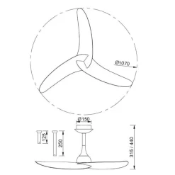 Ventilatori Da Soffitto-Selezionato da Mazzolaluce Ventilatore da soffitto 3 pale bianco marrone motore dc inverter telecomando