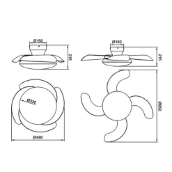 Ventilatori Da Soffitto-Selezionato da Mazzolaluce Ventilatore da soffitto pale retrattili legno led cct 13mq con telecomando