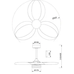 Ventilatori Da Soffitto-Selezionato da Mazzolaluce Ventilatore da soffitto per cameretta bianco luce led cct con telecomando 13mq