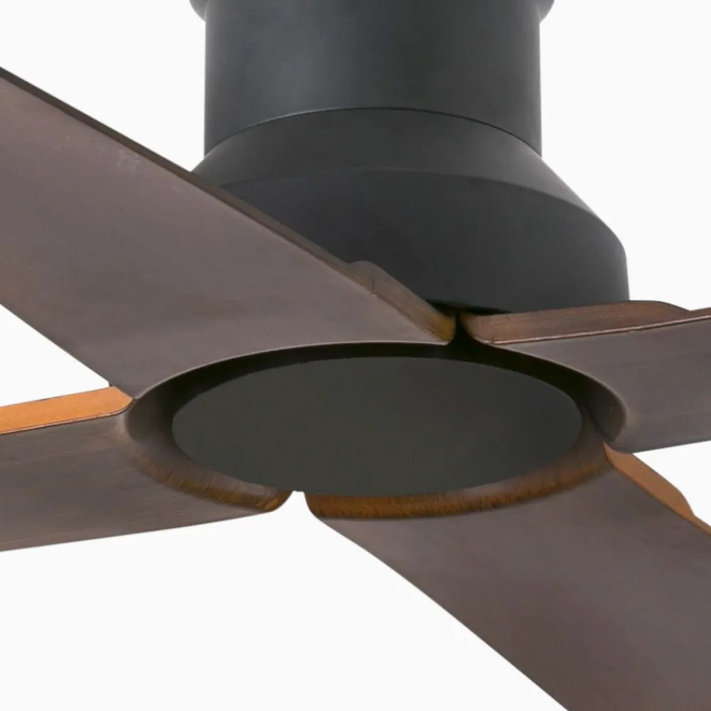 Ventilatori Da Soffitto-Selezionato da Mazzolaluce Ventilatore da soffitto per esterno nero a pale marrone 18mq