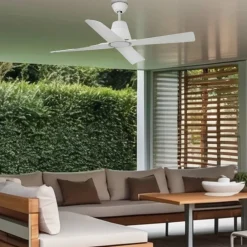 Ventilatori Da Soffitto-Selezionato da Mazzolaluce Ventilatore da soffitto per esterno ip44 bianco 13-17mq smart app