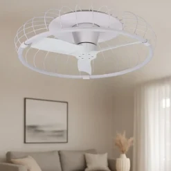 Ventilatori Da Soffitto-Selezionato da Mazzolaluce Ventilatore da soffitto plafoniera bianco 13mq con telecomando