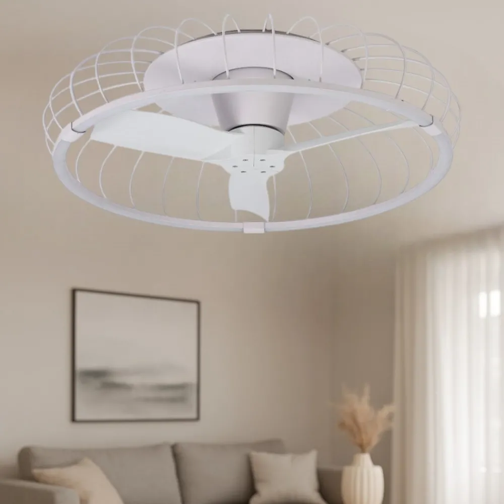 Ventilatori Da Soffitto-Selezionato da Mazzolaluce Ventilatore da soffitto plafoniera bianco 13mq con telecomando