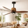 Ventilatori Da Soffitto-Selezionato da Mazzolaluce Ventilatore da soffitto rustico pale noce con led 3000k 13-17mq