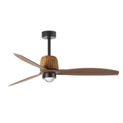 Ventilatori Da Soffitto-Selezionato da Mazzolaluce Ventilatore da soffitto rustico pale noce con led 3000k 13-17mq