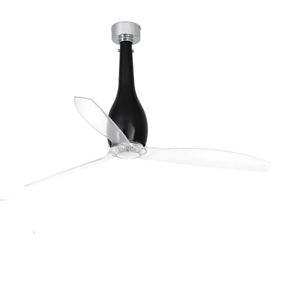 Ventilatori Da Soffitto-Selezionato da Mazzolaluce Ventilatore da soffitto silenzioso in vetro nero 17mq