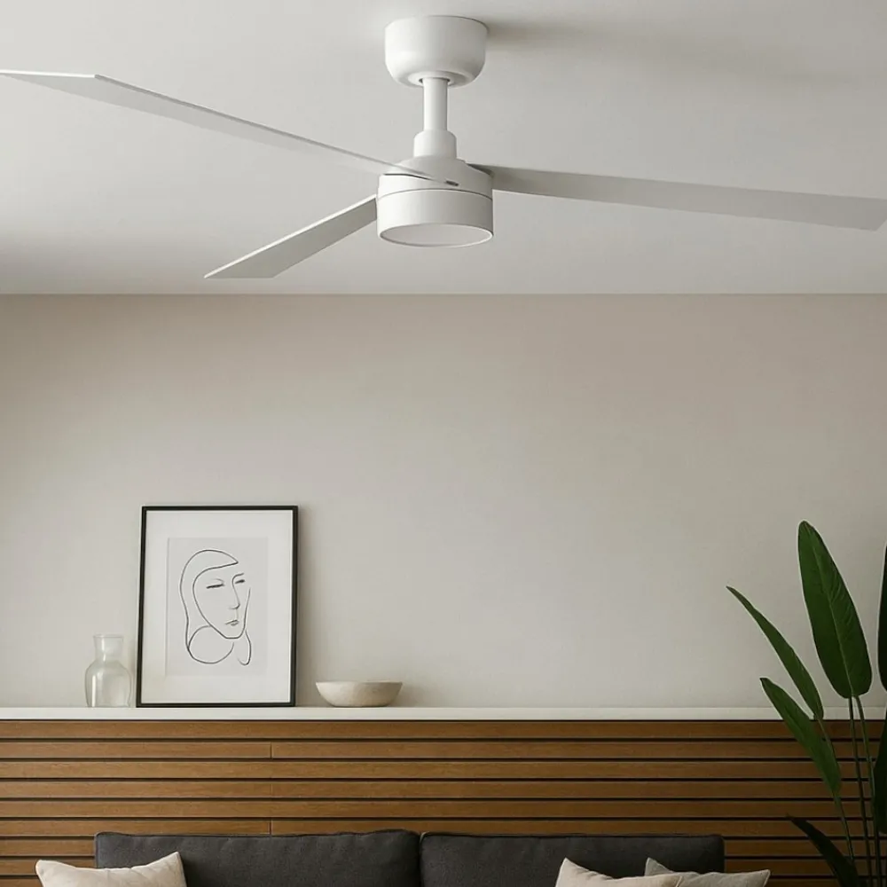 Ventilatori Da Soffitto-Selezionato da Mazzolaluce Ventilatore da soffitto smart con luce pale bianco da 28mq