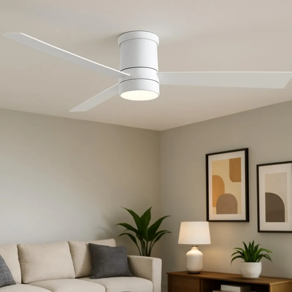 Ventilatori Da Soffitto-Selezionato da Mazzolaluce Ventilatore da soffitto tre pale bianco con luce telecomando