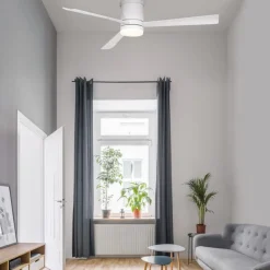 Ventilatori Da Soffitto-Selezionato da Mazzolaluce Ventilatore da soffitto tre pale bianco con luce telecomando