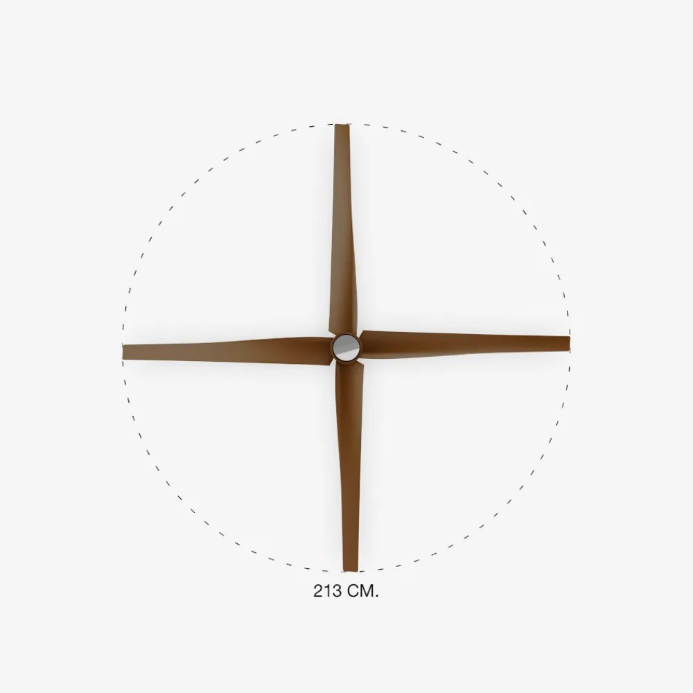 Ventilatori Da Soffitto-Selezionato da Mazzolaluce Ventilatore da sofitto marrone con luce led cct wizz smart app 39mq
