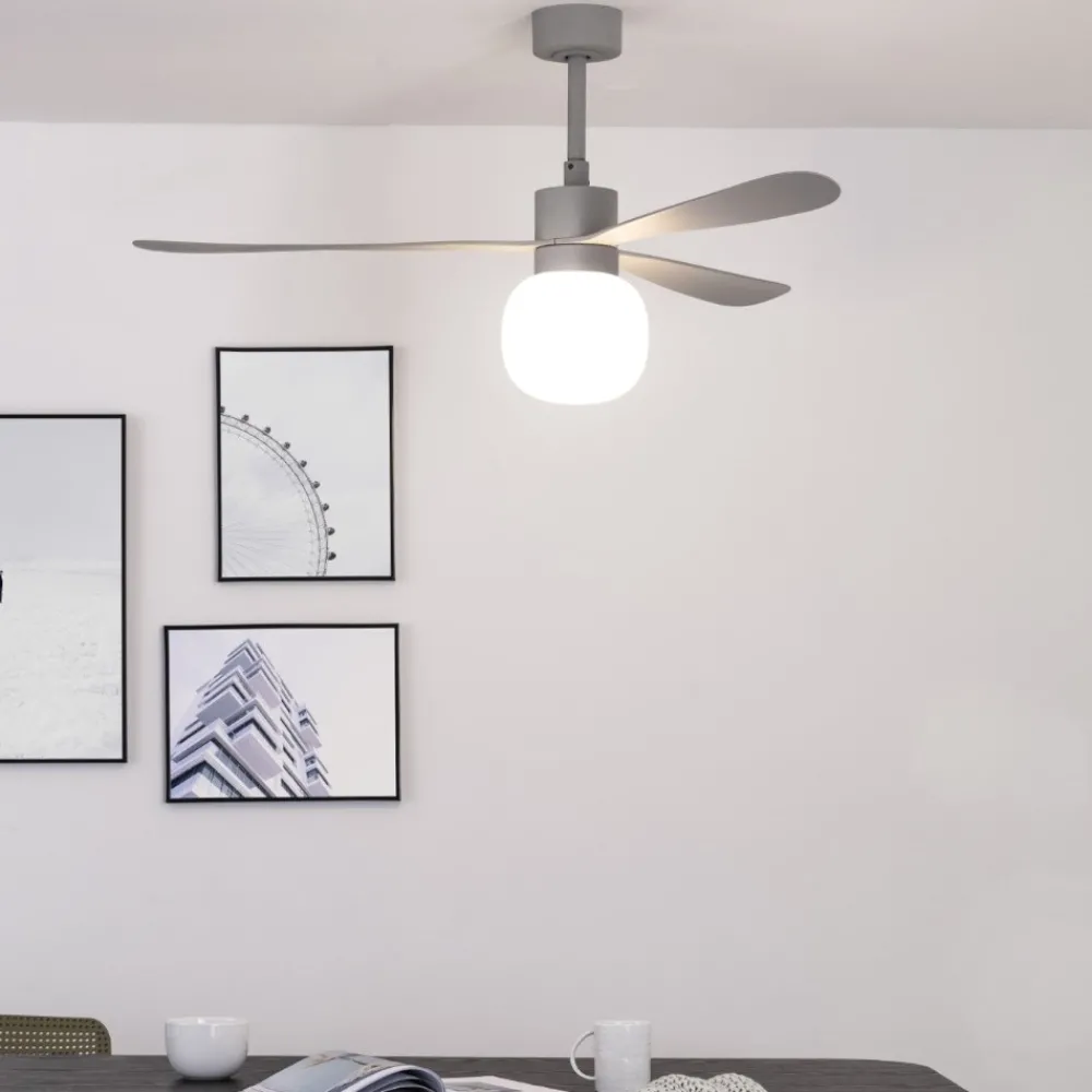 Ventilatori Da Soffitto-Selezionato da Mazzolaluce Ventilatore grigio a pale da soffitto con luce moderno 28mq