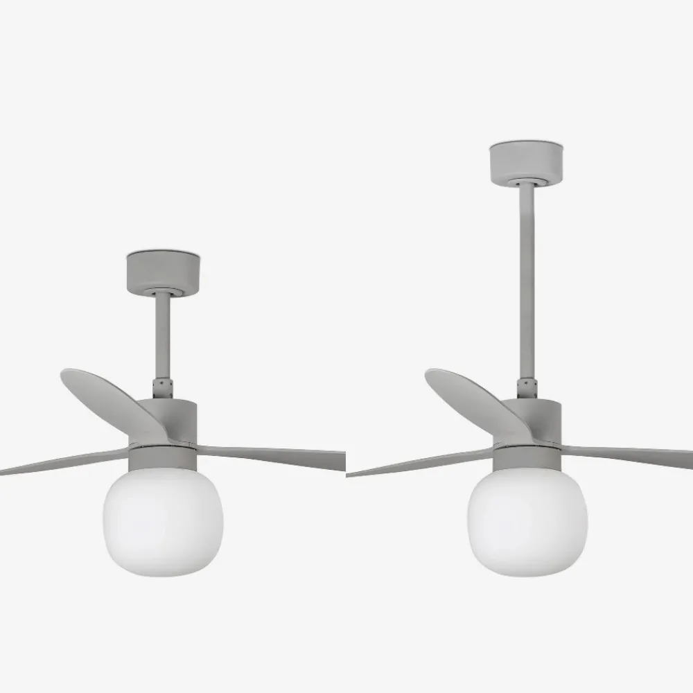 Ventilatori Da Soffitto-Selezionato da Mazzolaluce Ventilatore grigio a pale da soffitto con luce moderno 28mq