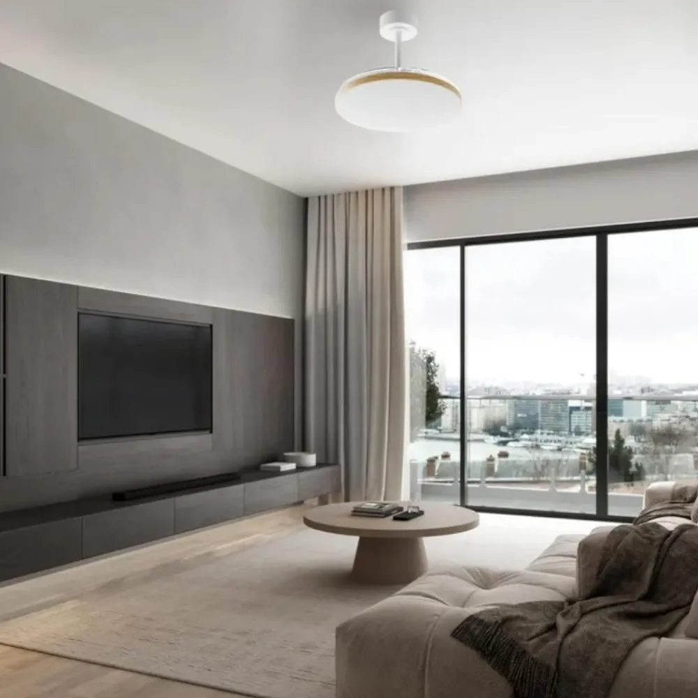 Ventilatori Da Soffitto-Selezionato da Mazzolaluce Ventilatore lampadario con pale da soffitto 20mq marrone bianco con telecomando