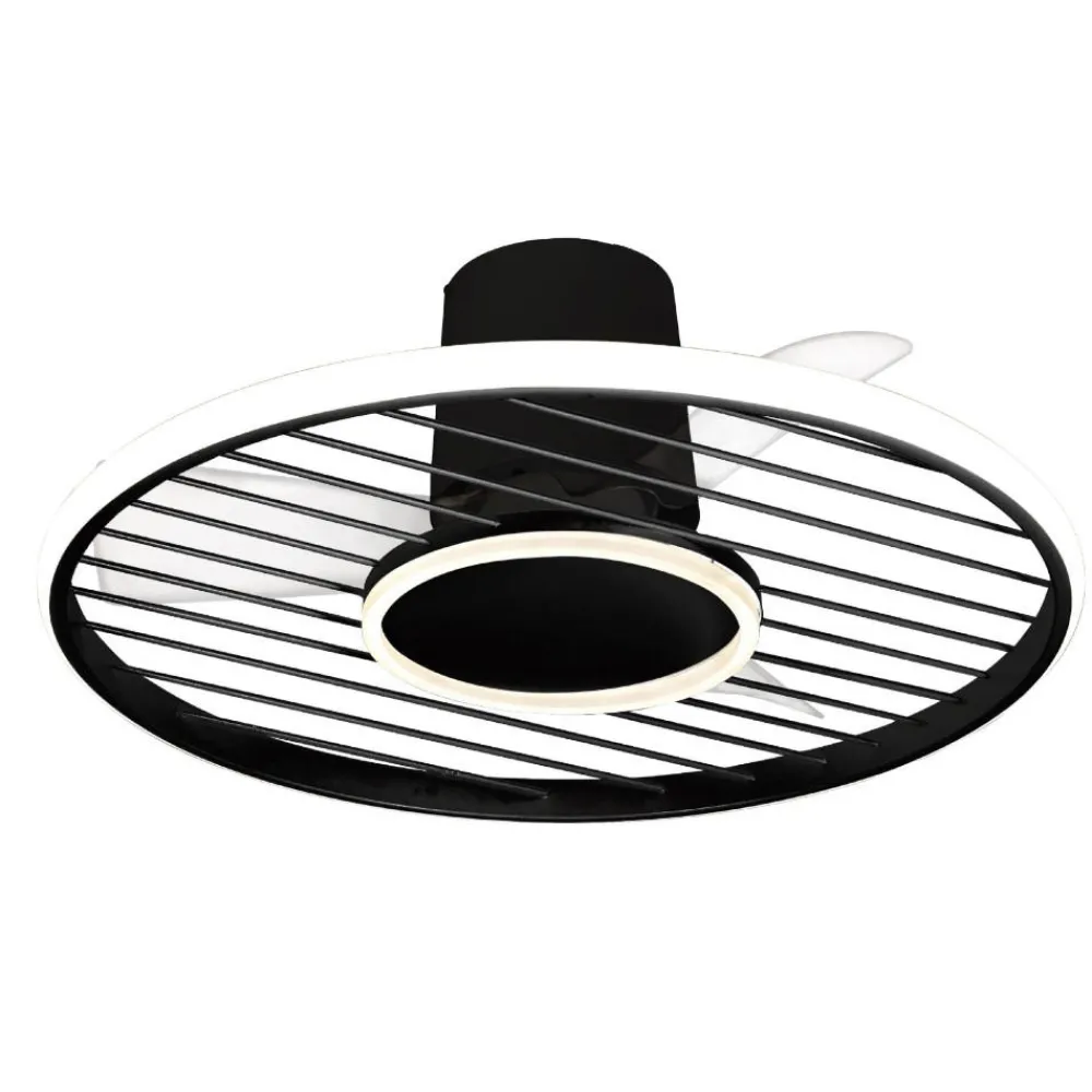 Ventilatori Da Soffitto-Selezionato da Mazzolaluce Ventilatore lampadario con pale con luce led 13 mq nero moderno