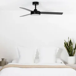 Ventilatori Da Soffitto-Selezionato da Mazzolaluce Ventilatore nero da soffitto con luce 28mq a pale silenzioso
