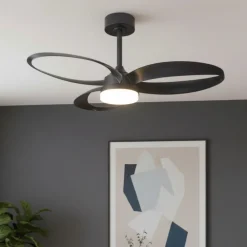 Ventilatori Da Soffitto-Selezionato da Mazzolaluce Ventilatore nero da soffitto 13mq led cct dimmerabile con telecomando