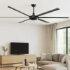 Ventilatori Da Soffitto-Selezionato da Mazzolaluce Ventilatore nero da soffitto con telecomando a pale 39mq