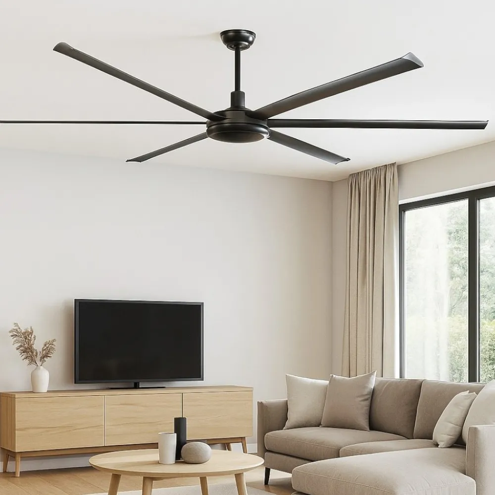 Ventilatori Da Soffitto-Selezionato da Mazzolaluce Ventilatore nero da soffitto con telecomando a pale 39mq