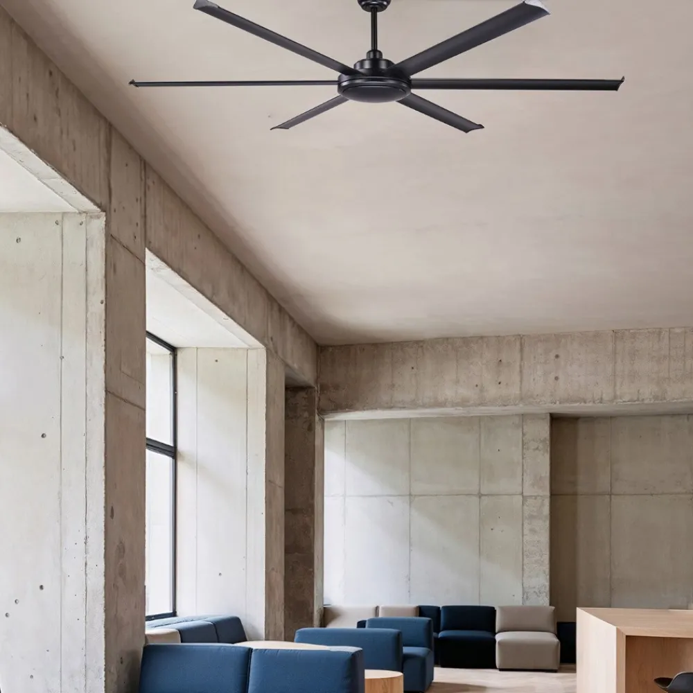 Ventilatori Da Soffitto-Selezionato da Mazzolaluce Ventilatore nero da soffitto con telecomando a pale 39mq