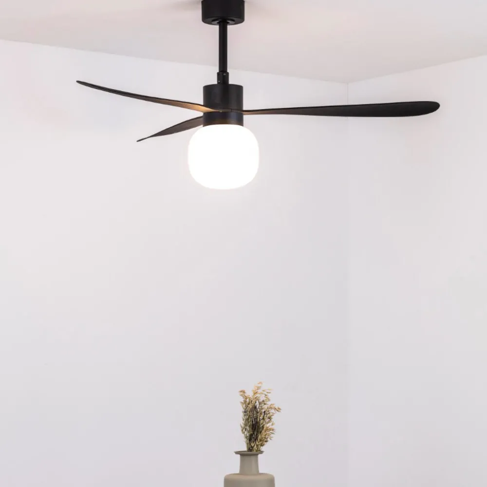 Ventilatori Da Soffitto-Selezionato da Mazzolaluce Ventilatore nero da soffitto motore dc led 2700k app tuya smart 28mq