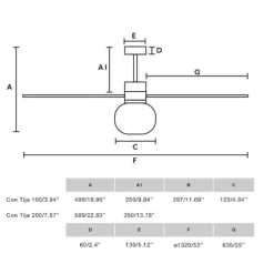 Ventilatori Da Soffitto-Selezionato da Mazzolaluce Ventilatore nero da soffitto motore dc led 2700k app tuya smart 28mq