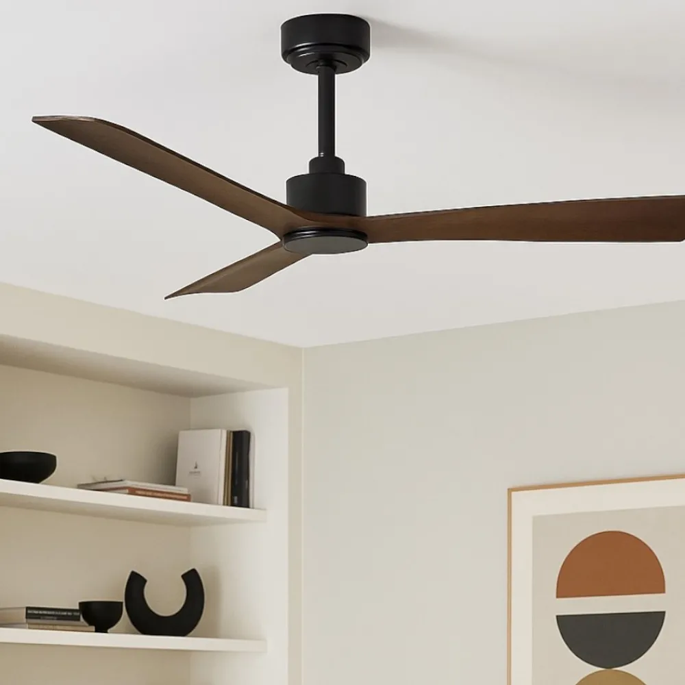 Ventilatori Da Soffitto-Selezionato da Mazzolaluce Ventilatore nero da soffitto 17mq pale legno marrone