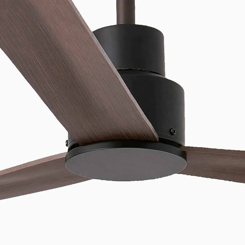 Ventilatori Da Soffitto-Selezionato da Mazzolaluce Ventilatore nero da soffitto 17mq pale legno marrone