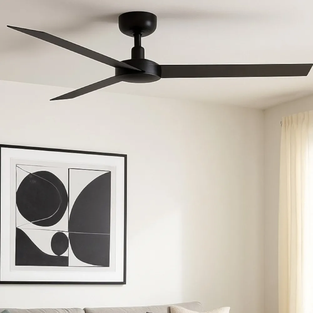 Ventilatori Da Soffitto-Selezionato da Mazzolaluce Ventilatore nero da soffitto 28mq a pale silenzioso