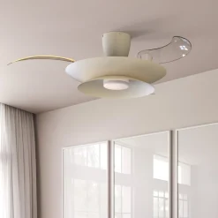 Ventilatori Da Soffitto-Selezionato da Mazzolaluce Ventilatore pale a scomparsa bianco luce led cct max 20mq con telecomando