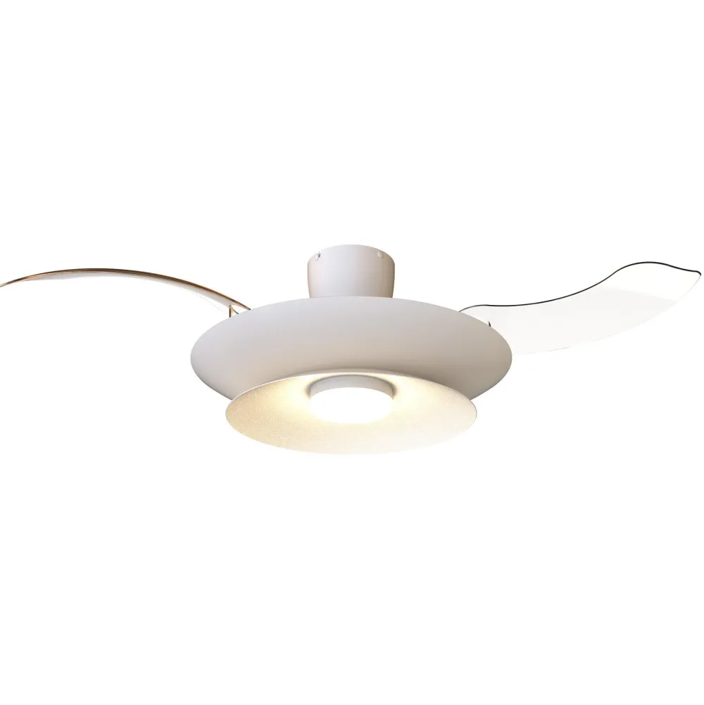 Ventilatori Da Soffitto-Selezionato da Mazzolaluce Ventilatore pale a scomparsa bianco luce led cct max 20mq con telecomando