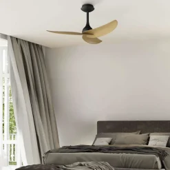 Ventilatori Da Soffitto-Selezionato da Mazzolaluce Ventilatore per camera da letto da soffitto nero e marrone motore inverter 20mq