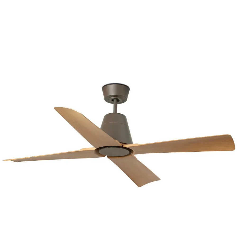 Ventilatori Da Soffitto-Selezionato da Mazzolaluce Ventilatore per soffitto esterno ip44 marrone 13-17mq wiz smart app